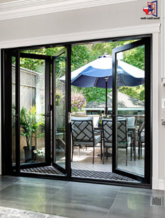 Aluminum Bi-fold Door – 120"x96", 0-Lite, 3 Panel, Left Hand