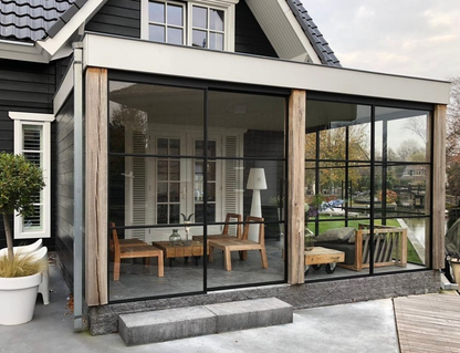 Glass Wall Patio Enclosure with Sliding Door