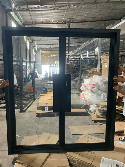 Iron Double French Door- 3 Line- Square Top