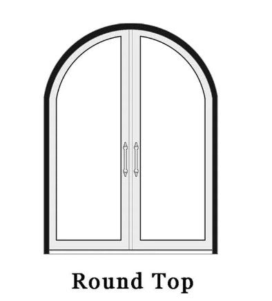 Aluminum Double French Door- 4 Line- Round Top