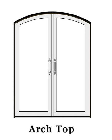 Aluminum Double French Door- 4 Line- Arched Top