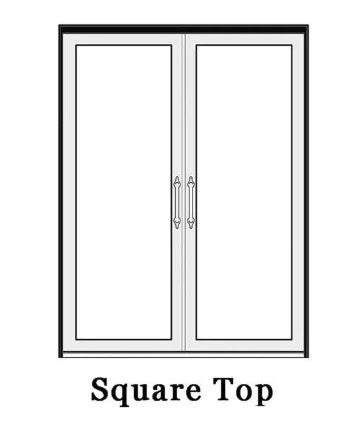 Aluminum Double French Door- 1 Line- Square Top