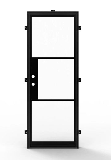 Aluminum Single French Door- 3 Line- Square Top