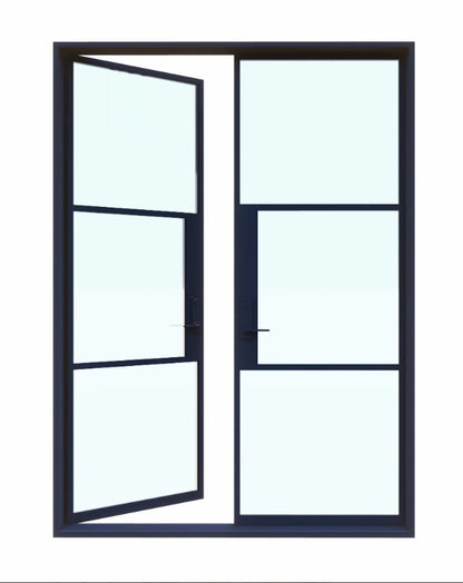 Iron Double French Door- 8 Line- Square Top