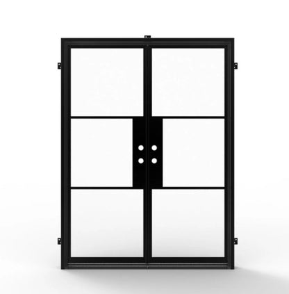 Iron Double French Door- 8 Line- Square Top