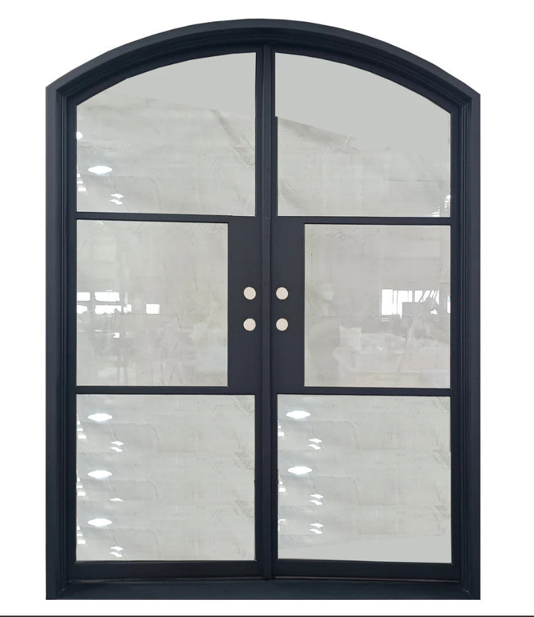 Double French Iron Doors 4-Clear Glass Low-E 1inch- Contact us to customize any size or design