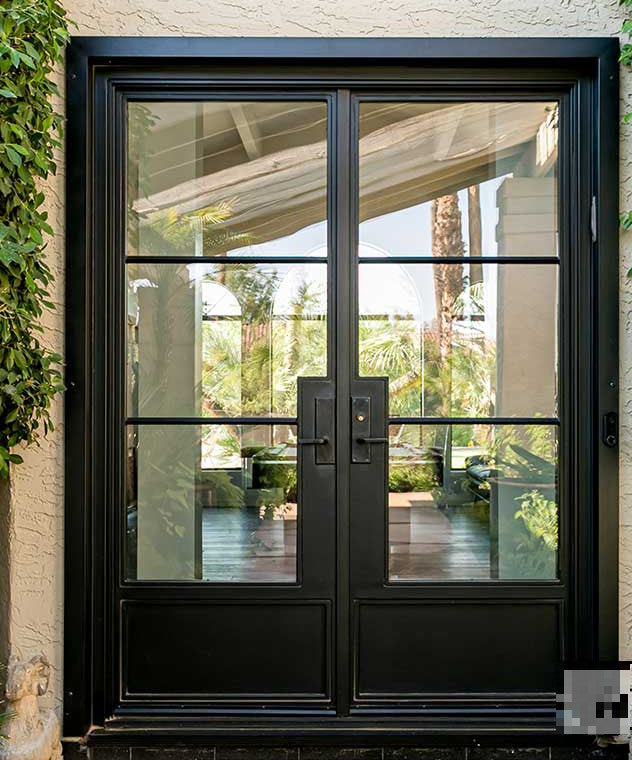 Iron Double French Door- 6 Line- Round Top