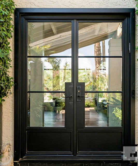 Double French Iron Doors 8-Clear Glass Low-E 1inch- Contact us to customize any size or design