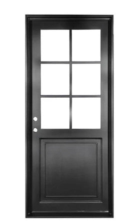 Iron Single French Door- 8 Line- Square Top