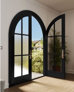 Aluminum Double French Door- 6 Line- Round Top