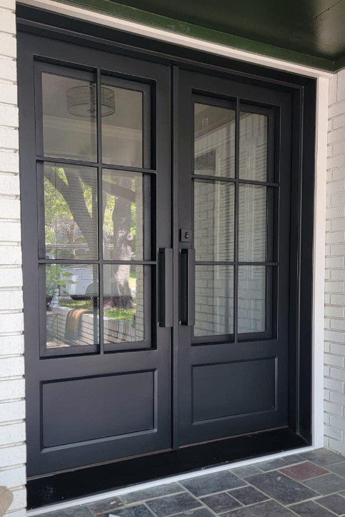 Double French Iron Doors 10-Clear Glass Low-E - Contact us to customize any size or design