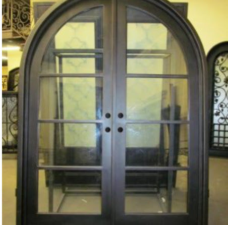 Aluminum Double French Door- 4 Line- Round Top