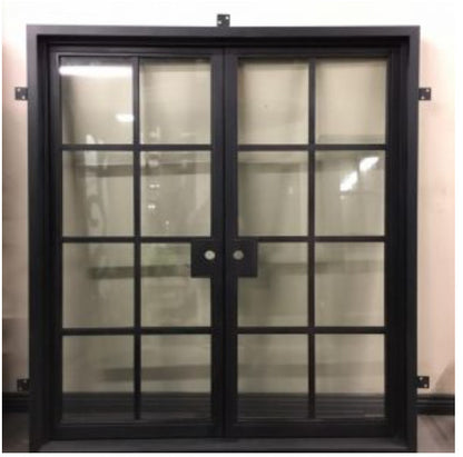 Iron Double French Door- 8 Line- Arched Top