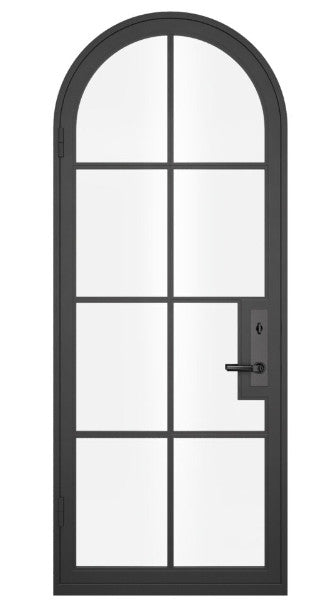 Iron Single French Door- 4 Line- Round Top