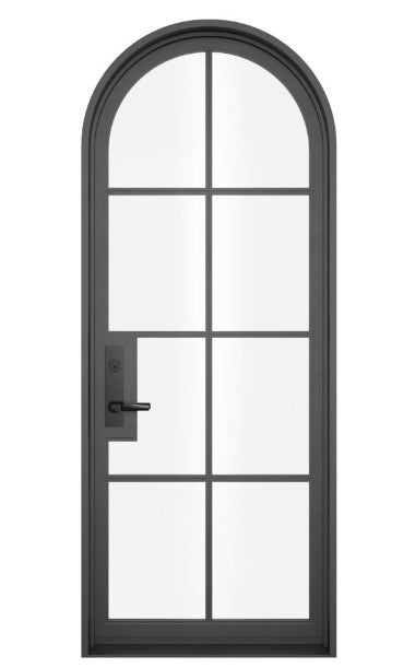 Iron Single French Door- 3 Line- Round Top