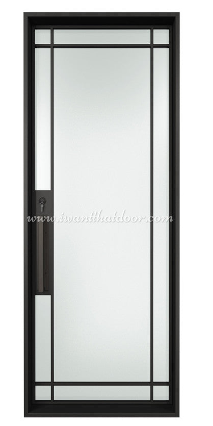 Iron Single French Door- 1 Line- Square Top