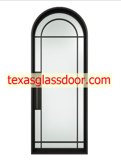 Aluminum Single French Door- 1 Line- Round Top