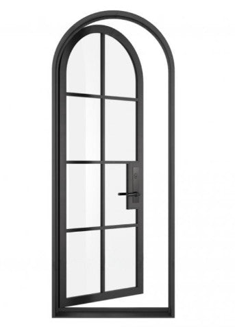 Iron Single French Door- 6 Line- Round Top