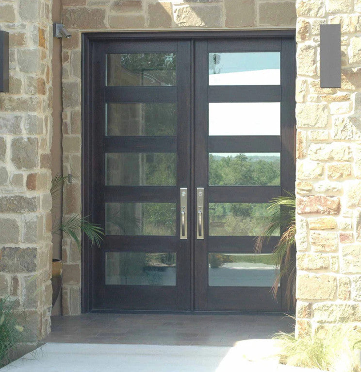 Iron Double French Door- 3 Line- Round Top