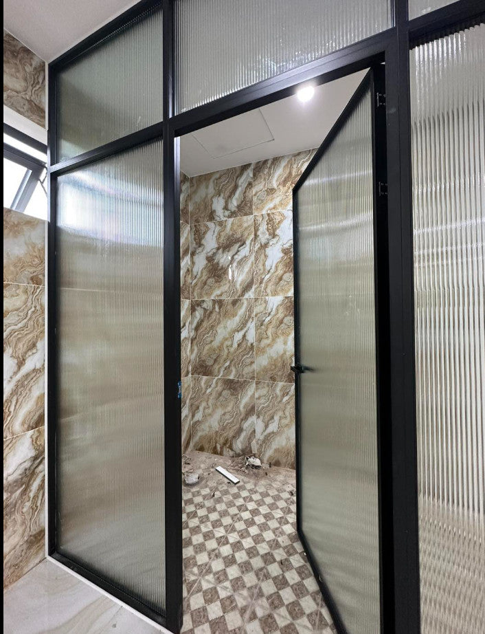 Glass Wall Partition With Single Door