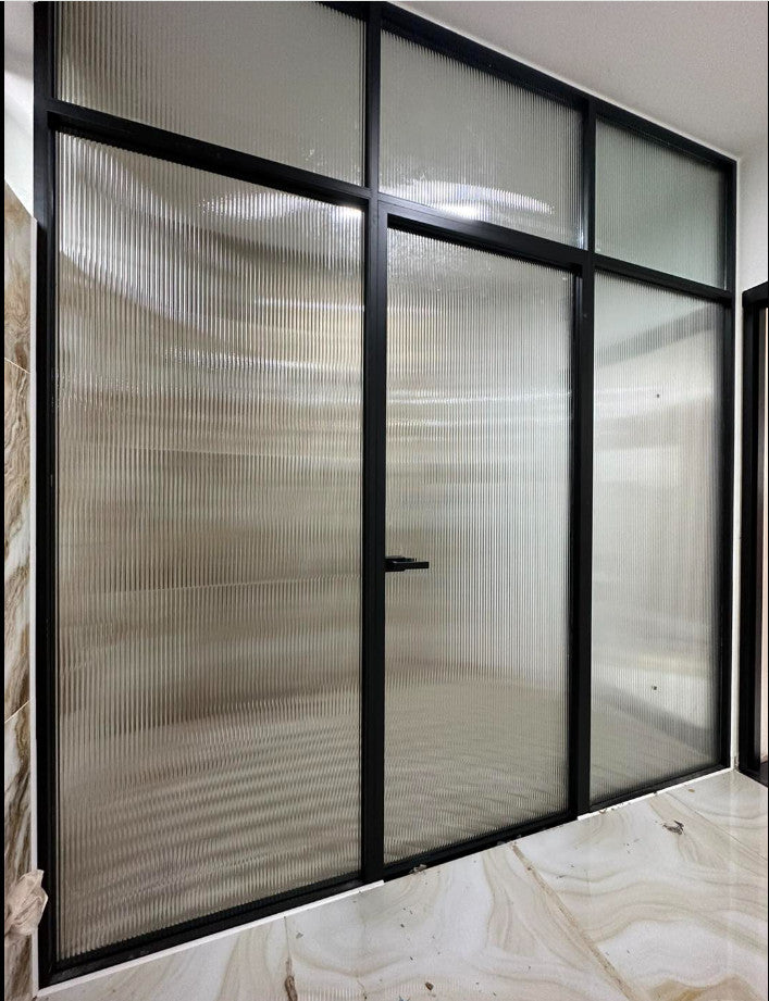 Glass Wall Partition With Single Door