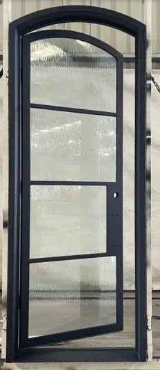 Iron Single French Door- 1 Line- Arched Top