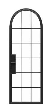 Iron Single French Door- 3 Line- Arched Top