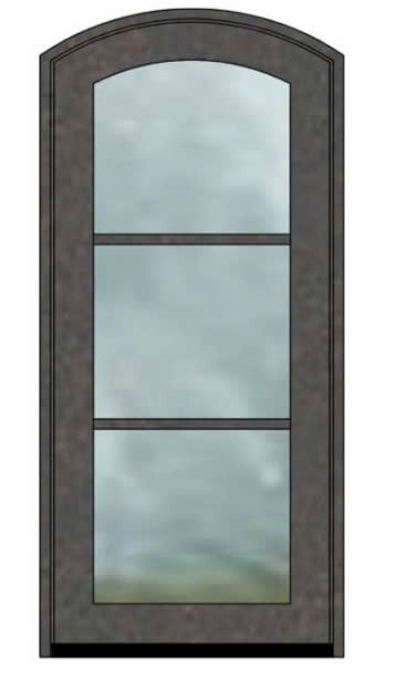 Iron Single French Door- 6 Line- Arched Top