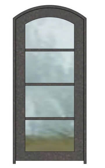 Iron Single French Door- 6 Line- Arched Top