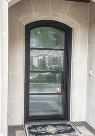 Iron Single French Door- 6 Line- Arched Top