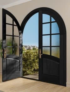 Aluminum Double French Door- 8 Line- Round Top